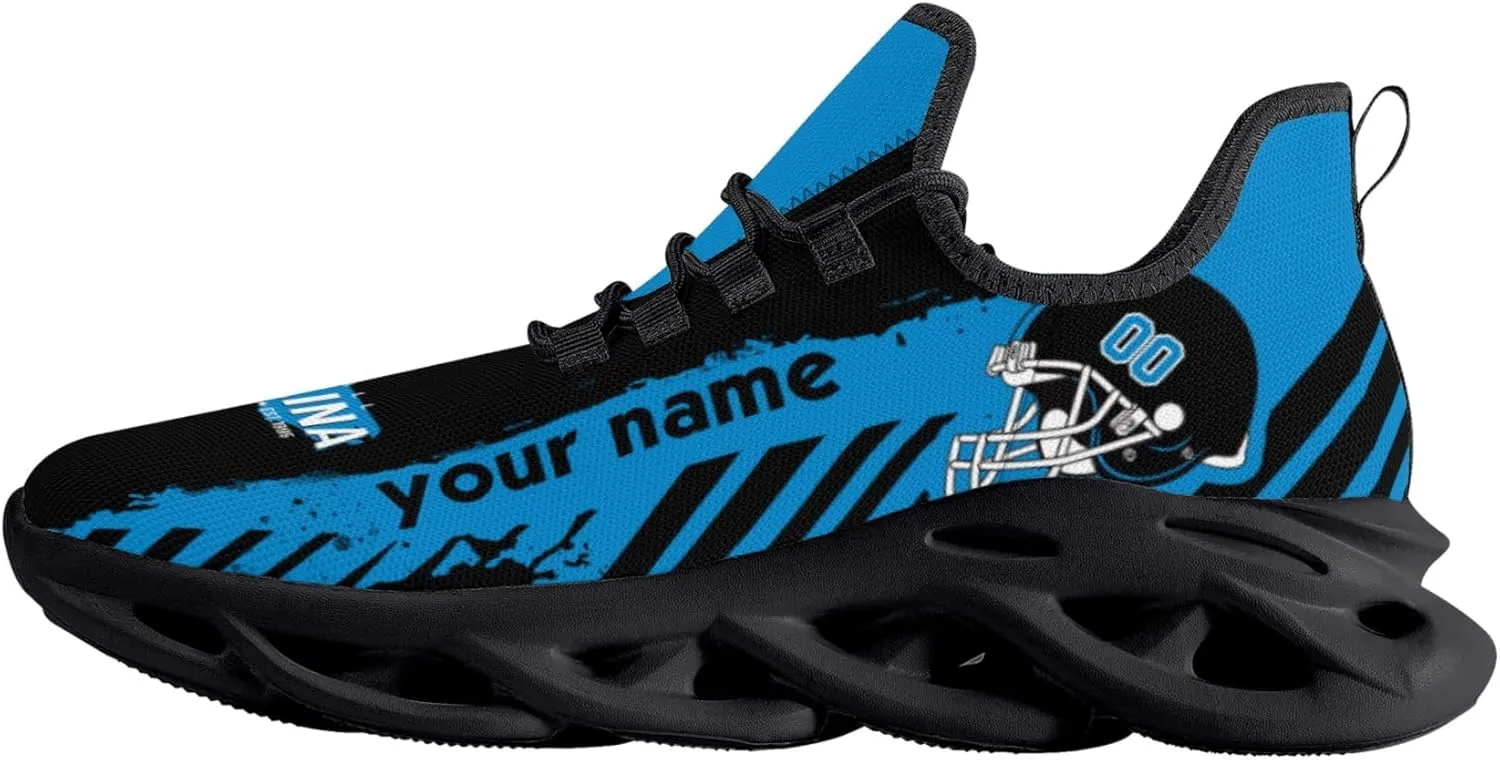 Men's Custom Football Flex Control Sneakers Personalized Breathable Fan Gift Name Number Workout Athletic Gym Slip-on Shoes
