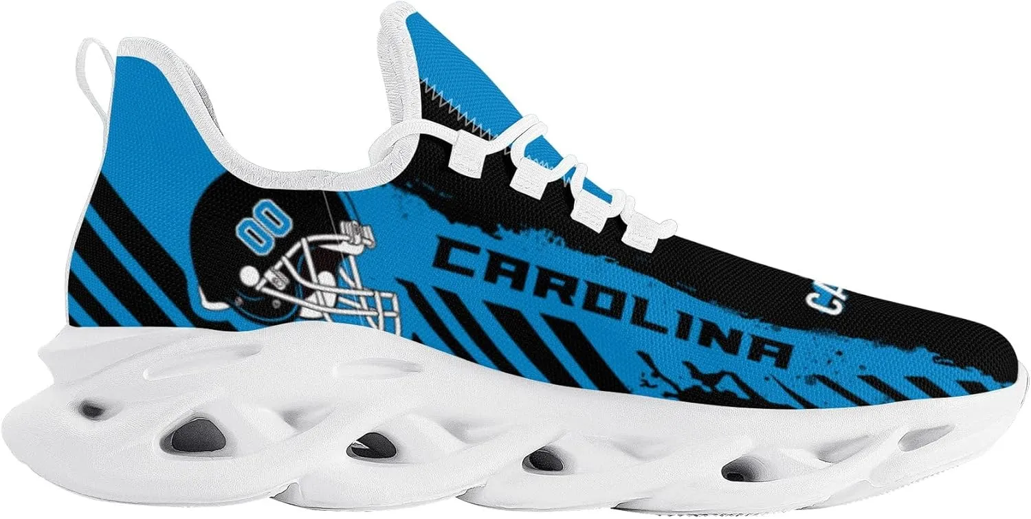 Men's Custom Football Flex Control Sneakers Personalized Breathable Fan Gift Name Number Workout Athletic Gym Slip-on Shoes