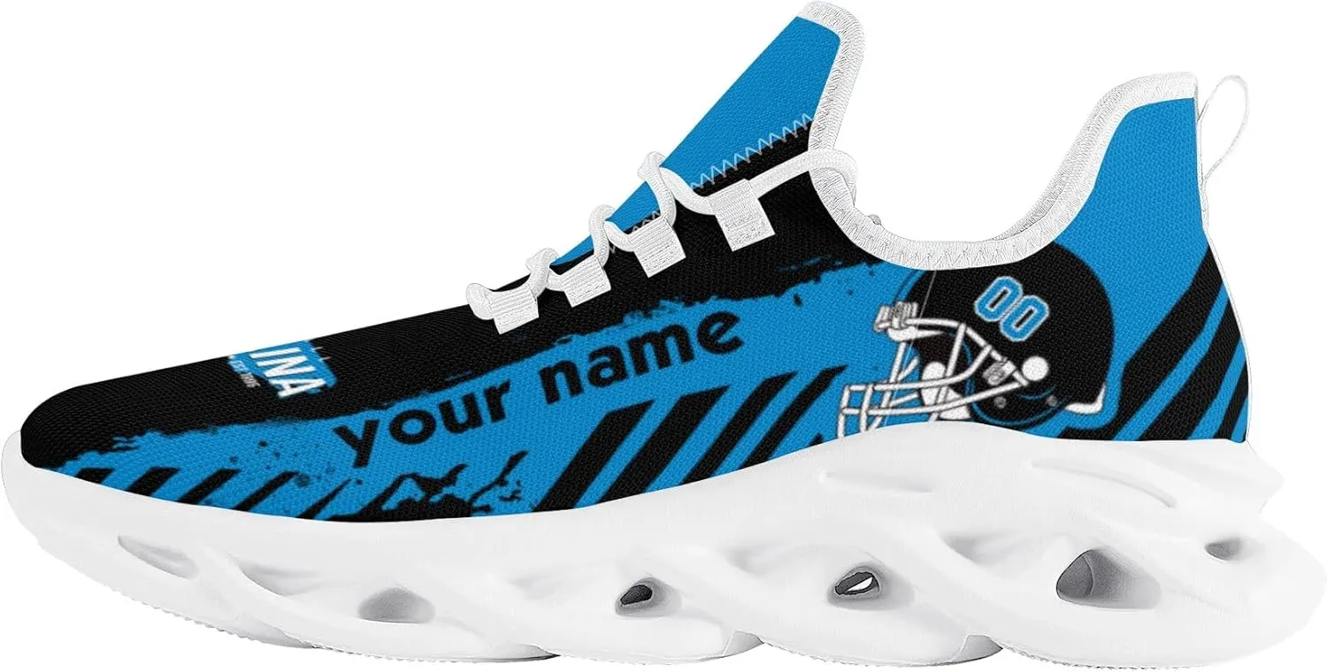 Men's Custom Football Flex Control Sneakers Personalized Breathable Fan Gift Name Number Workout Athletic Gym Slip-on Shoes