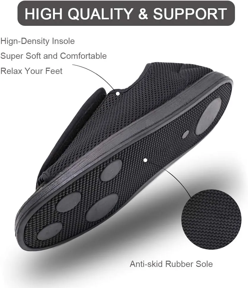 Men's Diabetic Shoes Swollen Feet Slippers Adjustable Strap Comfortable Orthopedic Wide Footwear Open Toe Sandals Easy On Off for Diabetic & Edema Elderly