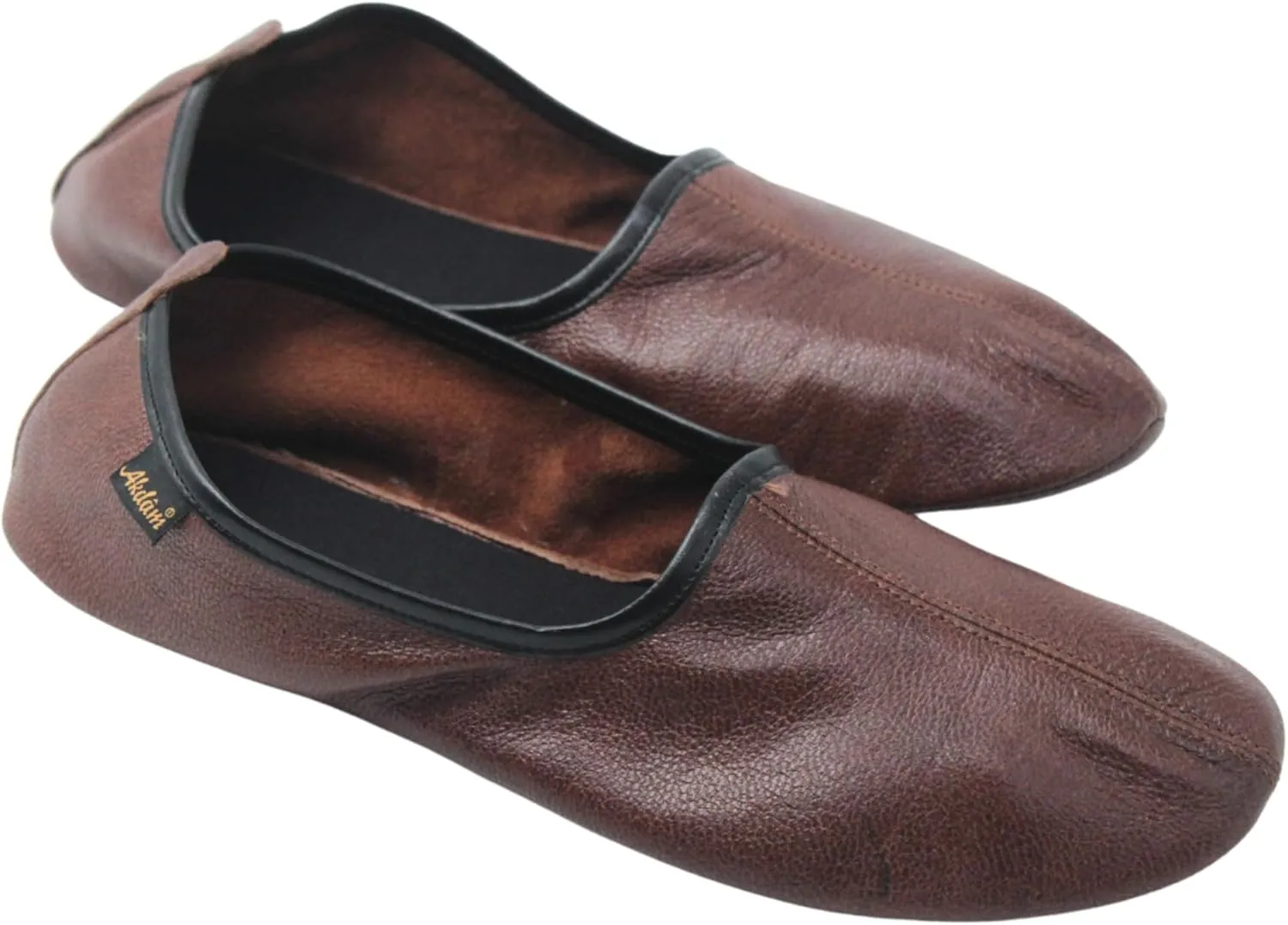 Mens Indoor Leather Slippers Traditional Babouche House Shoes Barefoot Moccasin