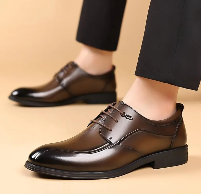 Men's Modern Pointed-Toe Oxford Shoes Lightweight Leather Dress Sneakers Business Men Casual Loafer Shoes