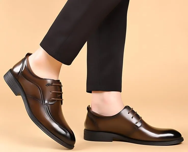 Men's Modern Pointed-Toe Oxford Shoes Lightweight Leather Dress Sneakers Business Men Casual Loafer Shoes