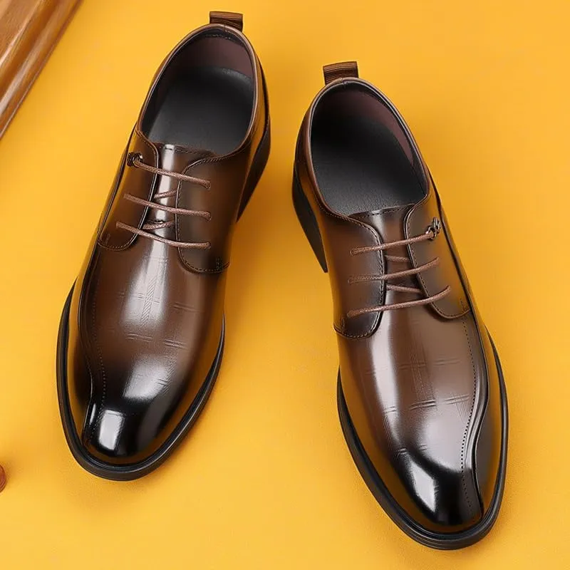Men's Modern Pointed-Toe Oxford Shoes Lightweight Leather Dress Sneakers Business Men Casual Loafer Shoes