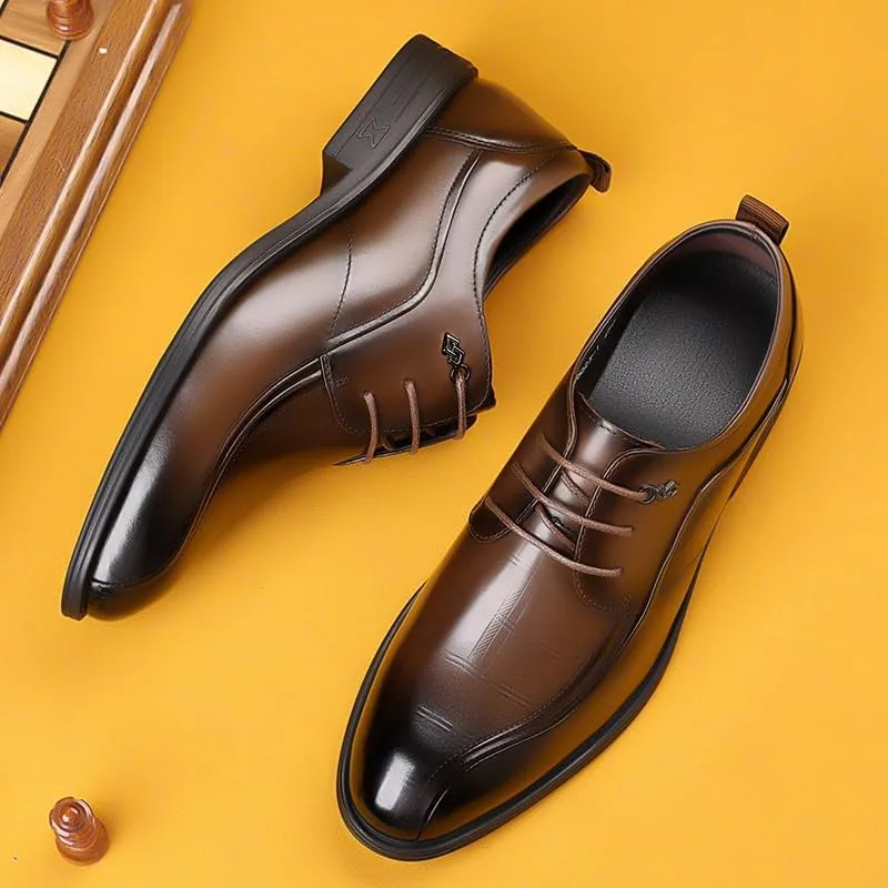 Men's Modern Pointed-Toe Oxford Shoes Lightweight Leather Dress Sneakers Business Men Casual Loafer Shoes