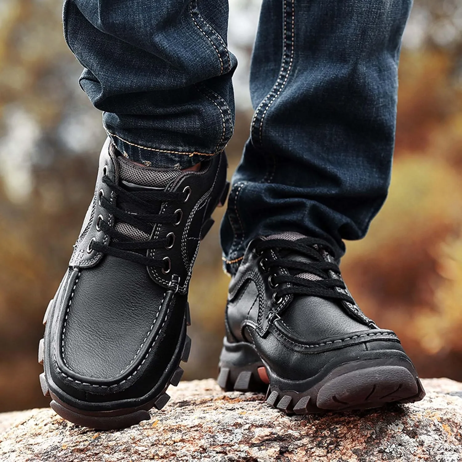 Men's non-slip climbing shoes comfortable waterproof hiking shoes outdoor cross-country camping travel shoes outdoor activities sports shoes