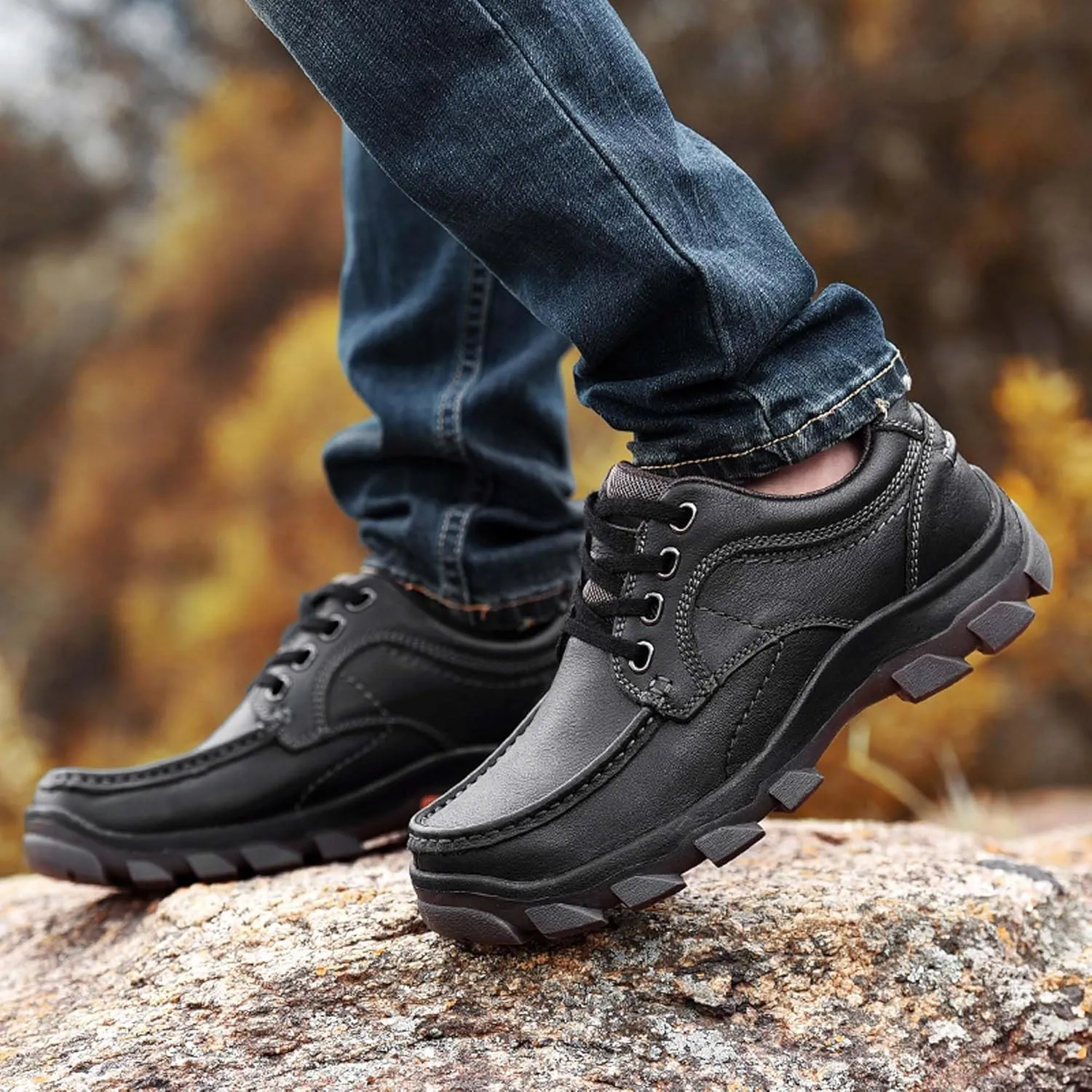 Men's non-slip climbing shoes comfortable waterproof hiking shoes outdoor cross-country camping travel shoes outdoor activities sports shoes