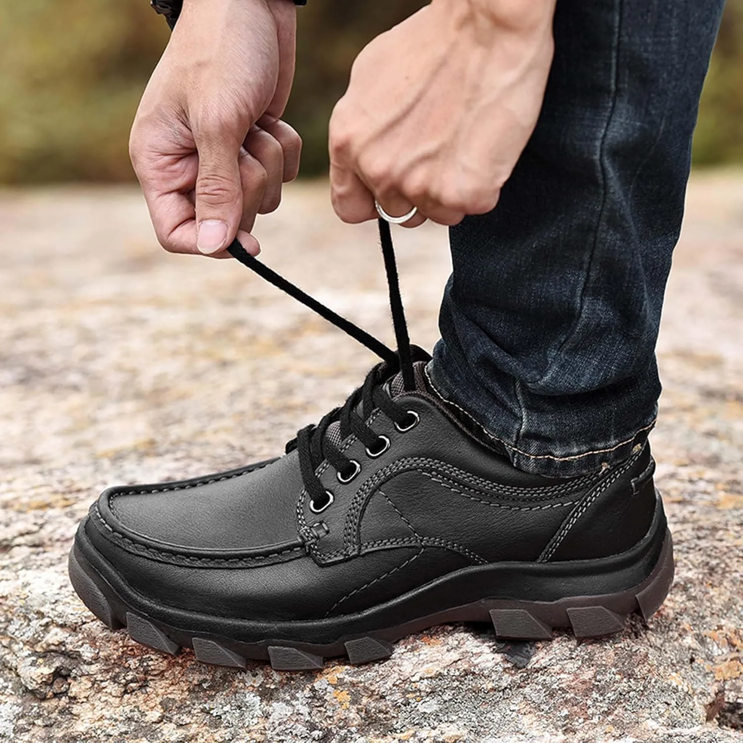 Men's non-slip climbing shoes comfortable waterproof hiking shoes outdoor cross-country camping travel shoes outdoor activities sports shoes