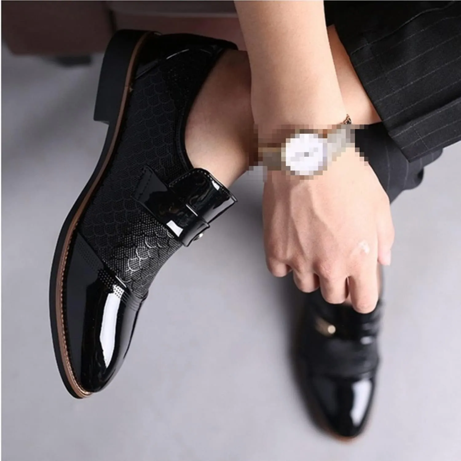 Men's Oxford Classic Dress Shoes Comfort Breathable Patchwork Modern Formal Business Men Shoes