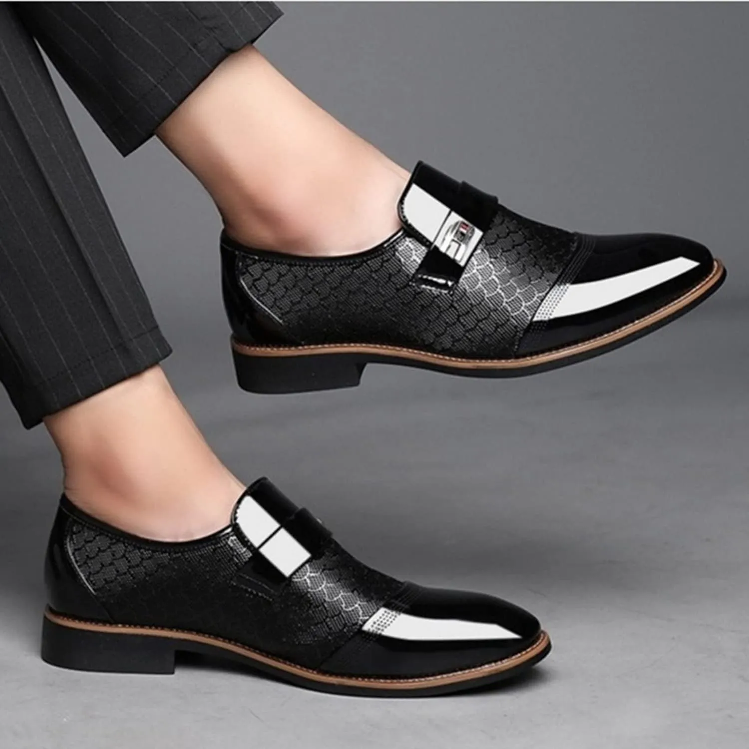 Men's Oxford Classic Dress Shoes Comfort Breathable Patchwork Modern Formal Business Men Shoes