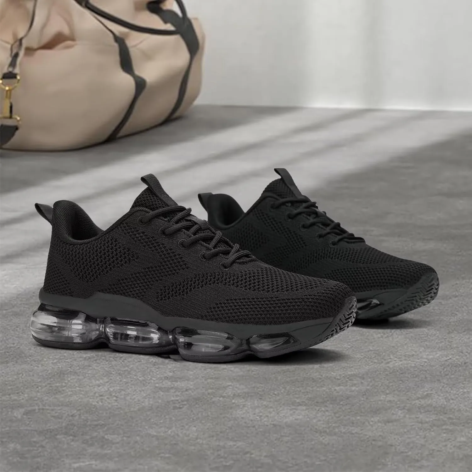 Mens Running Shoes Air Low Top Comfort Walking Lace Up Sneakers Breathable Fashion Tennis Sport Gym Fitness Cross Trainers