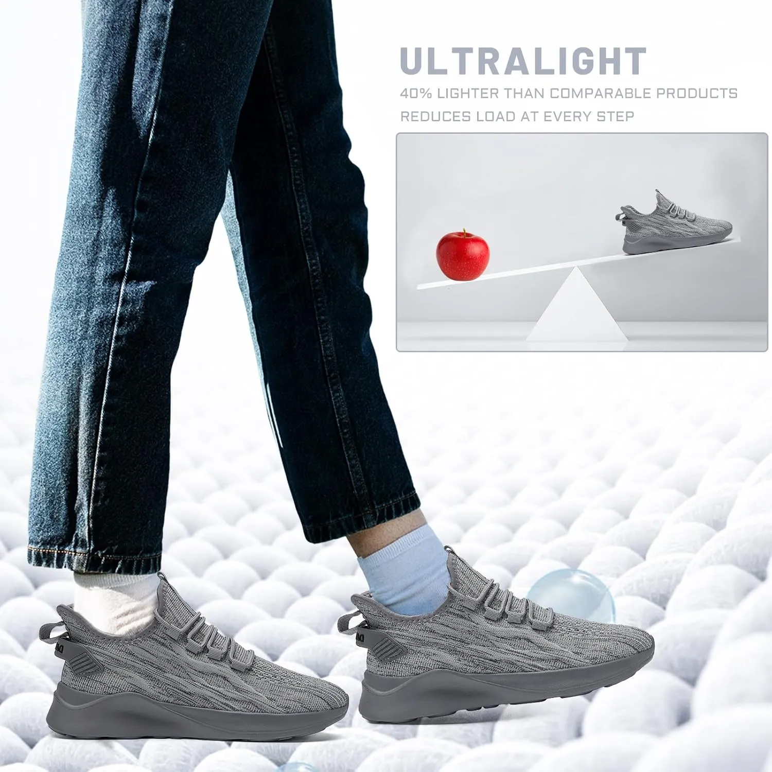 Mens Running Shoes Tennis Sneakers Walking Slip on Gym Workout Athletic Breathable Jogging Sport Casual Shoe