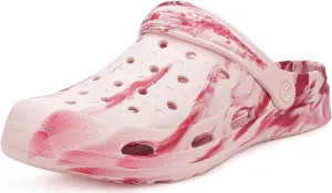 Mens Womens Garden Clogs Shoes with Arch Support Unisex Gardening Slip on Sandals Beach Slippers Shoes Tie-Dye Clog