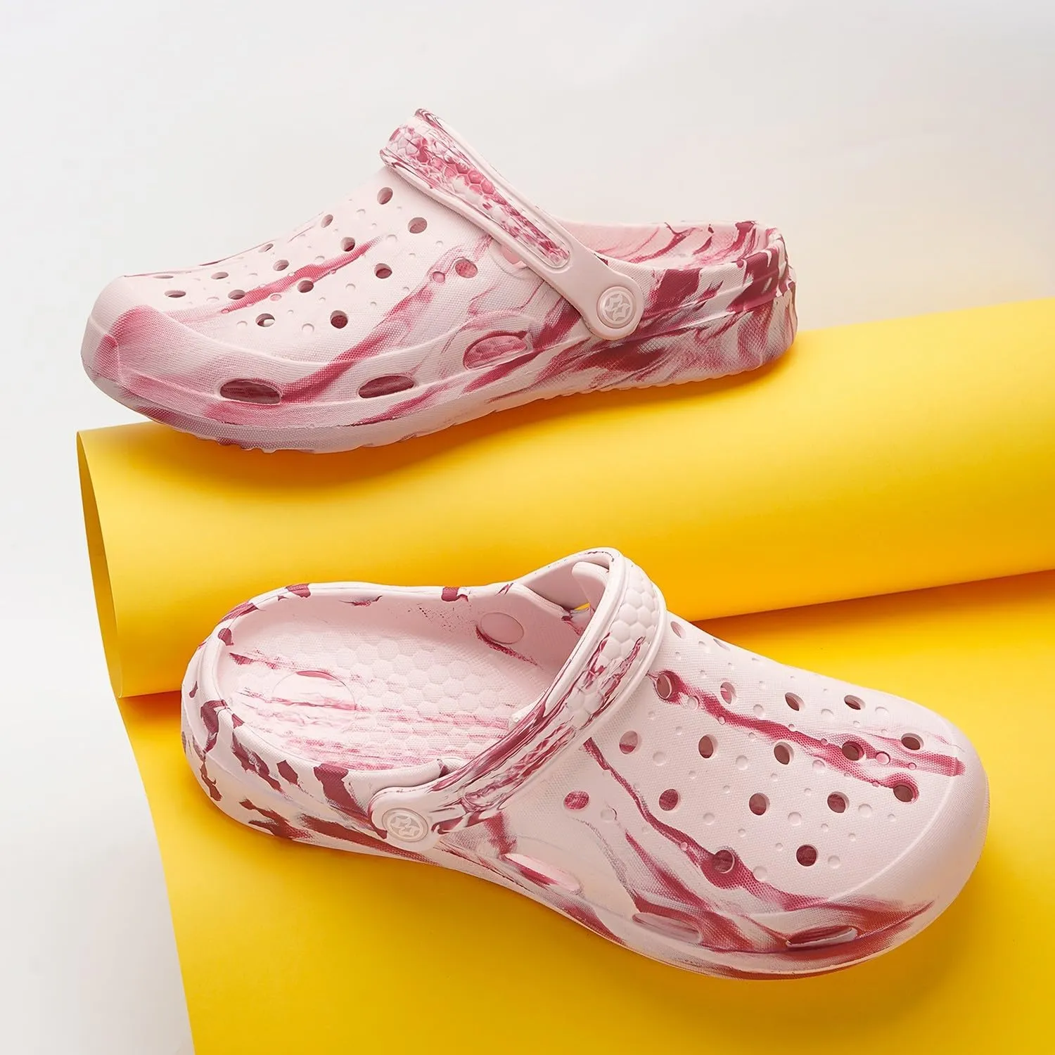 Mens Womens Garden Clogs Shoes with Arch Support Unisex Gardening Slip on Sandals Beach Slippers Shoes Tie-Dye Clog