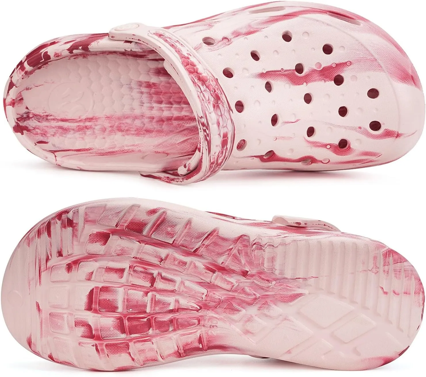 Mens Womens Garden Clogs Shoes with Arch Support Unisex Gardening Slip on Sandals Beach Slippers Shoes Tie-Dye Clog