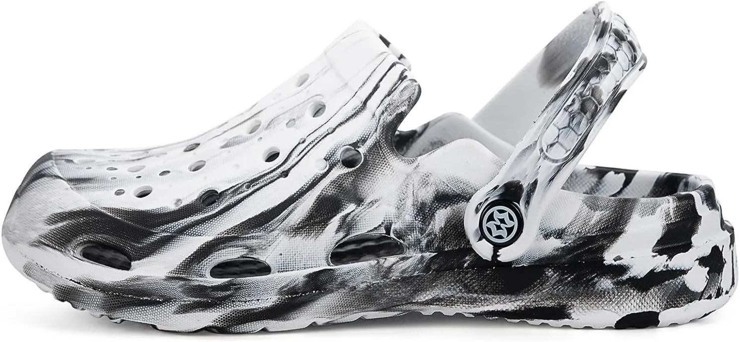 Mens Womens Garden Clogs Shoes with Arch Support Unisex Gardening Slip on Sandals Beach Slippers Tie-Dye Clog