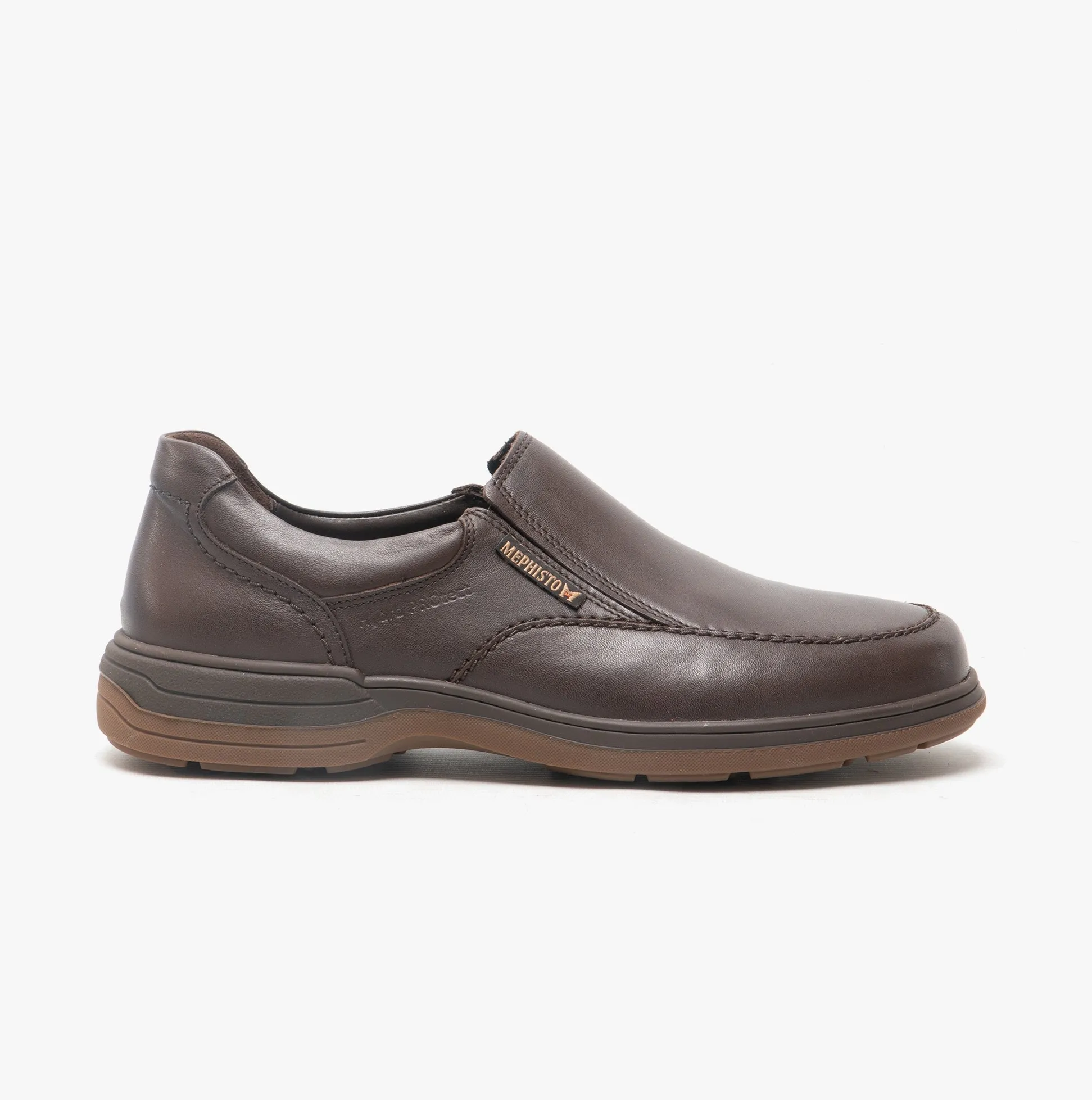 Mephisto DAVY RIKO Mens Leather Slip On Shoes Dark Brown