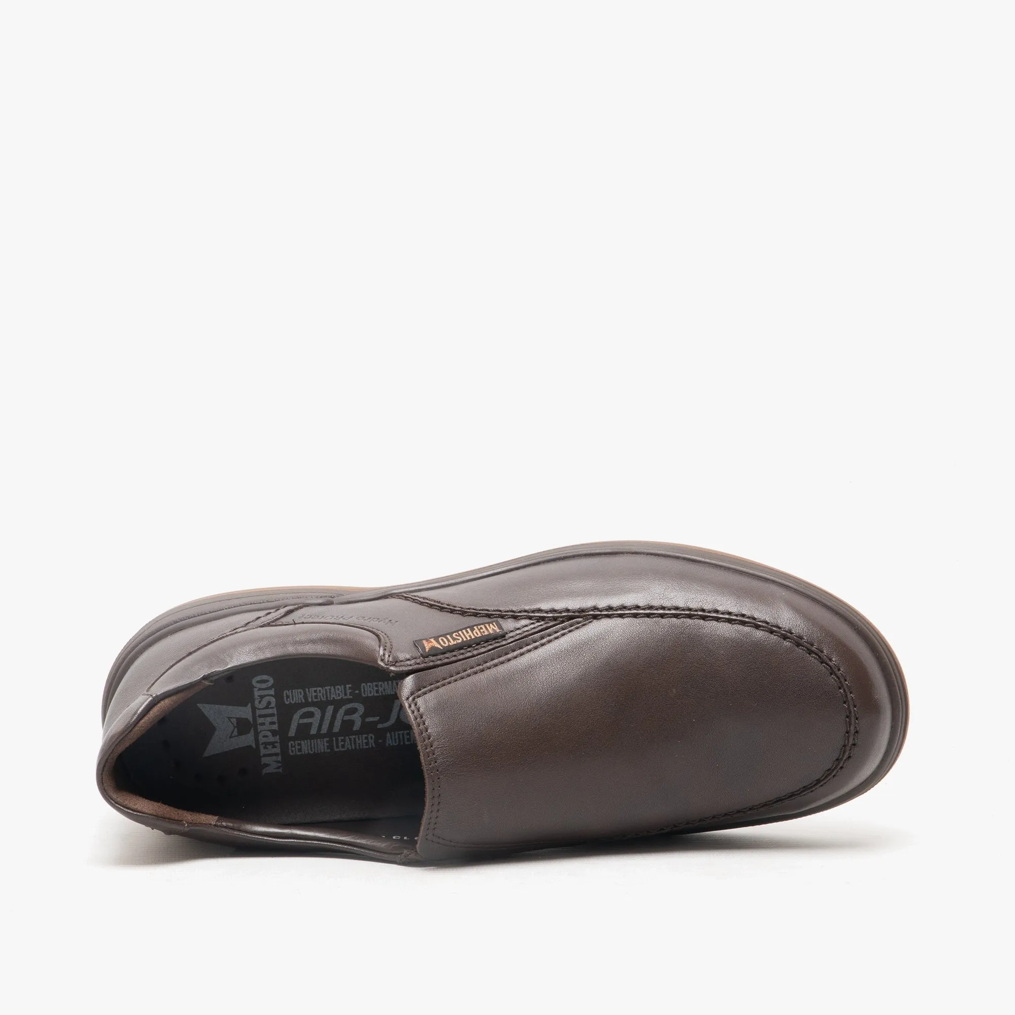 Mephisto DAVY RIKO Mens Leather Slip On Shoes Dark Brown