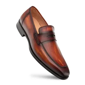 Mezlan Avenue 20910 Cognac/Rust Genuine Rubber Sole Penny Loafers