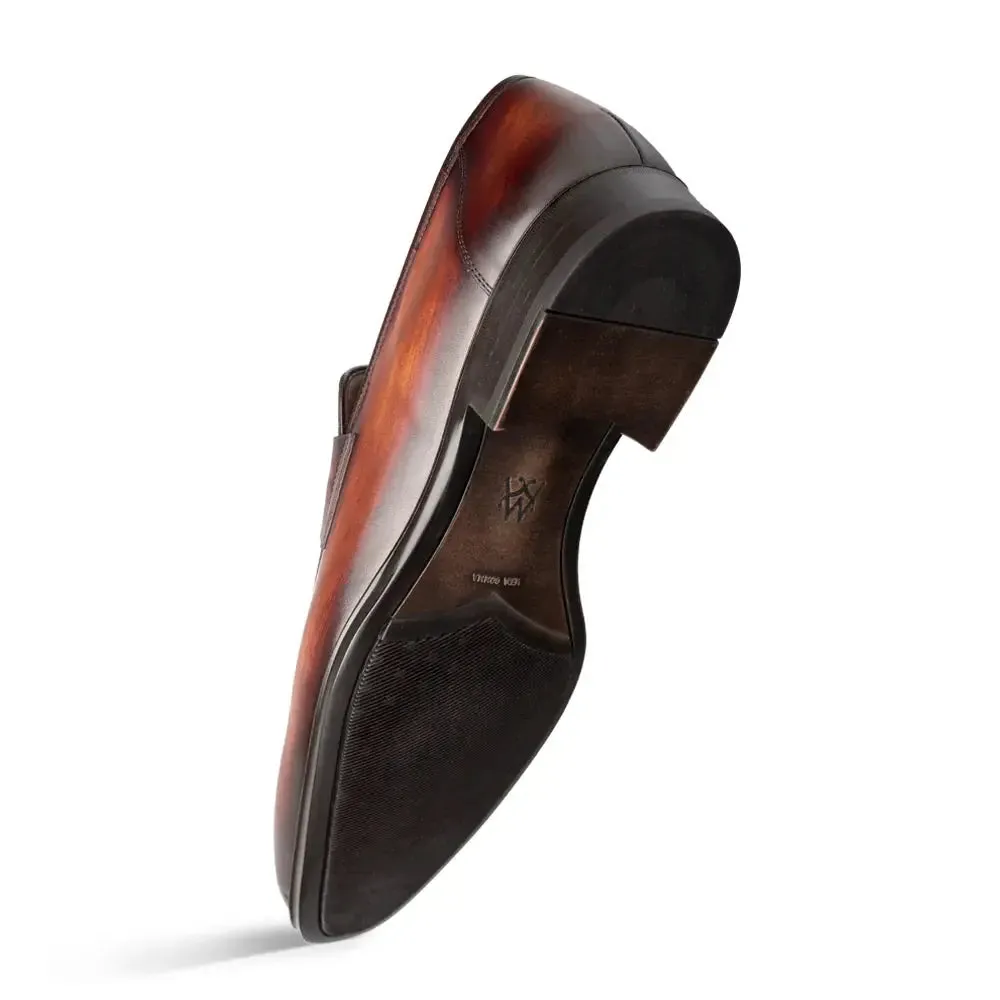 Mezlan Avenue 20910 Cognac/Rust Genuine Rubber Sole Penny Loafers