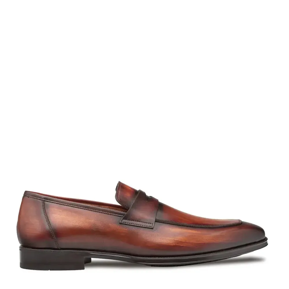 Mezlan Avenue 20910 Cognac/Rust Genuine Rubber Sole Penny Loafers