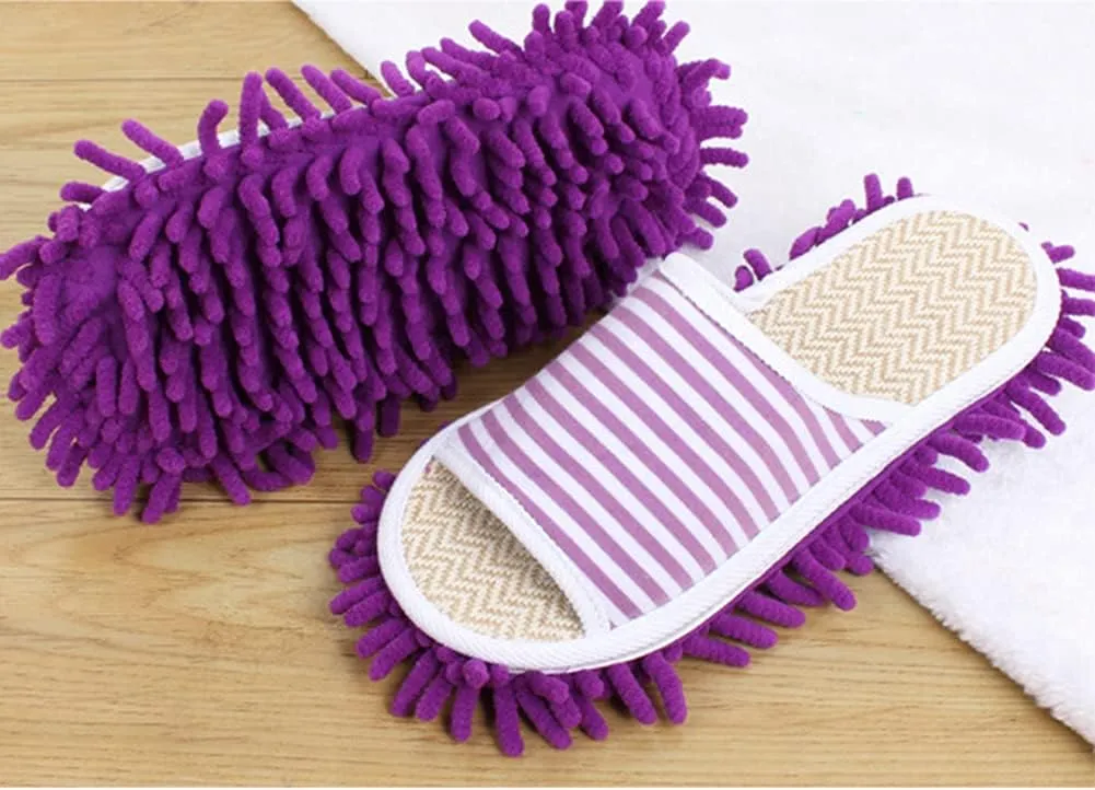 Microfiber Slippers Floor Cleaning Mop House Dust Detachable Mopping Shoes Cleaning Tool Unisex Open Toe