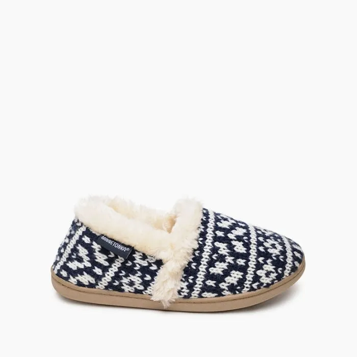 Minnetonka Women's 6-10 Dina Slipper Navy Multi