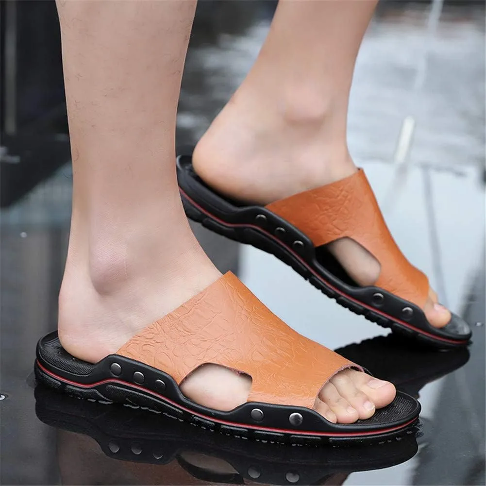 MizHome Men's Open Toe Beach Slides Sandals Indoor Outdoor Casual Slippers for Summer