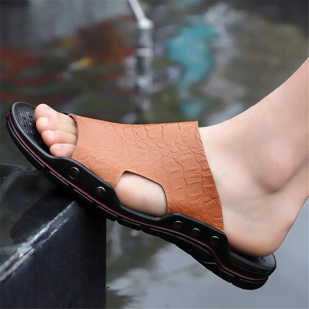 MizHome Men's Open Toe Beach Slides Sandals Indoor Outdoor Casual Slippers for Summer