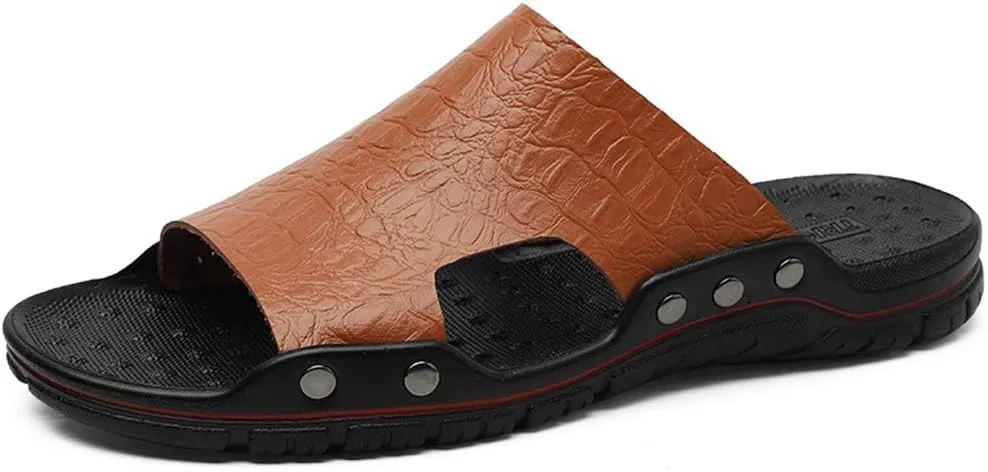 MizHome Men's Open Toe Beach Slides Sandals Indoor Outdoor Casual Slippers for Summer