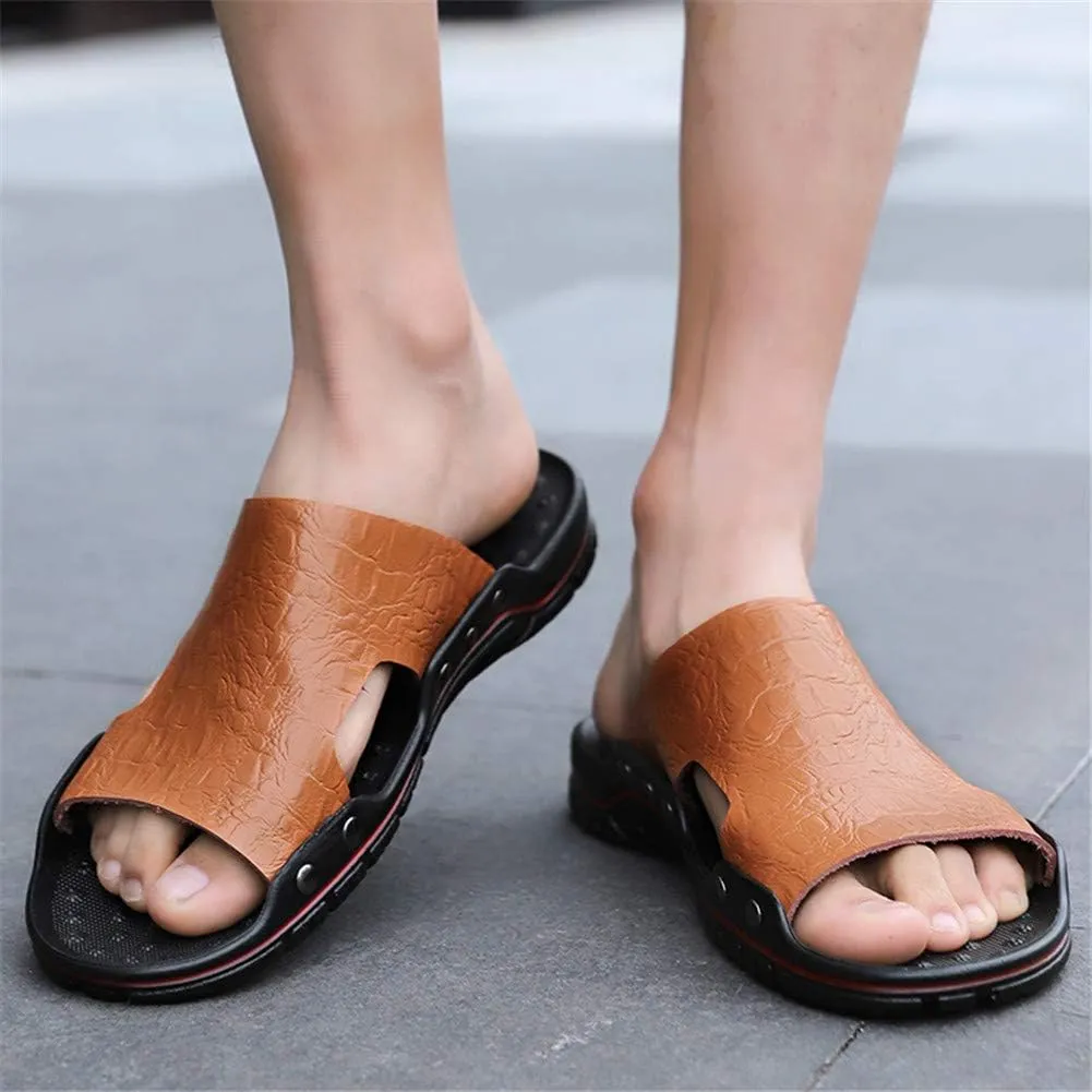 MizHome Men's Open Toe Beach Slides Sandals Indoor Outdoor Casual Slippers for Summer