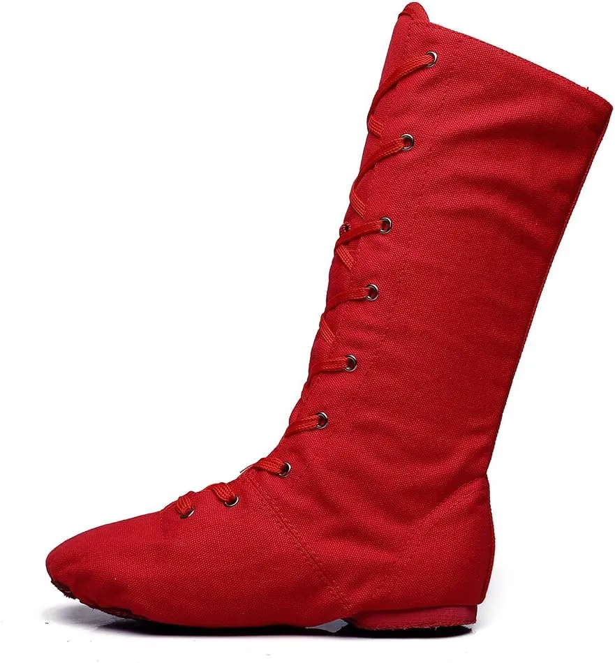 MSMAX Dancing Sneakers High Top Canvas Jazz Boots for Youth Women