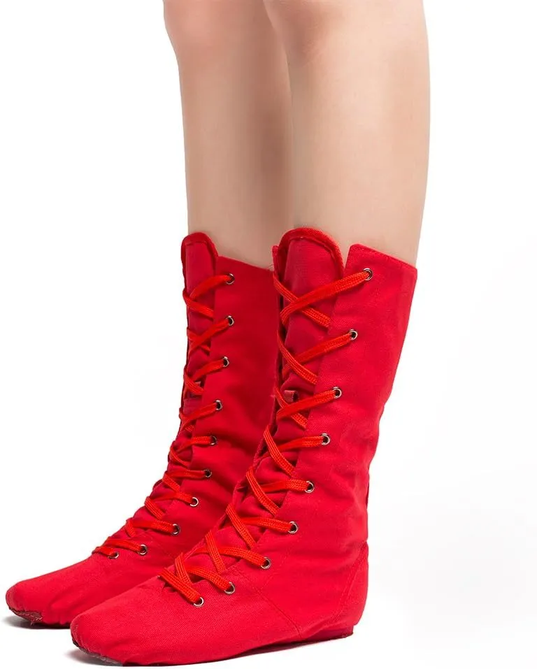MSMAX Dancing Sneakers High Top Canvas Jazz Boots for Youth Women