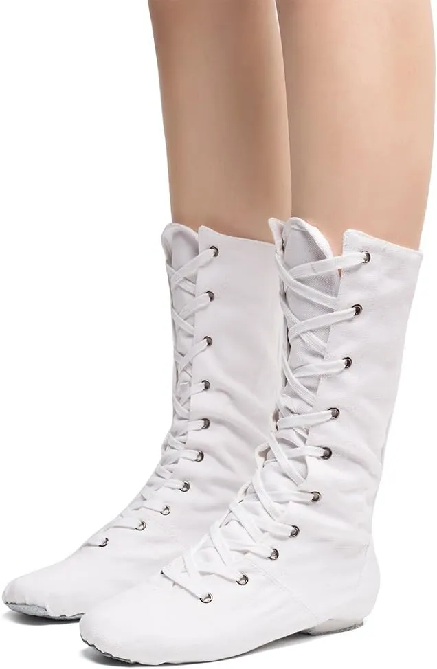 MSMAX Dancing Sneakers High Top Canvas Jazz Boots for Youth Women