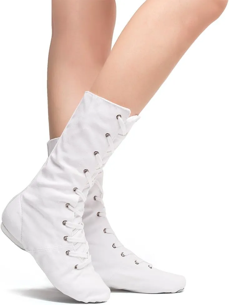 MSMAX Dancing Sneakers High Top Canvas Jazz Boots for Youth Women
