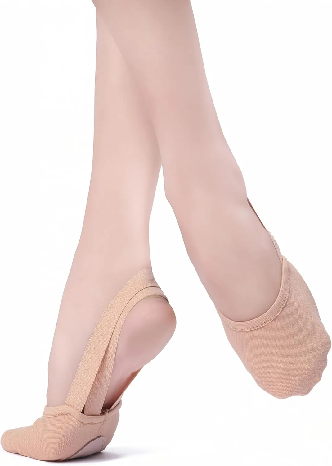 MSMAX Women's Half Soles Dance Shoes Canvas Pirouette Shoes for Contemporary,Ballet,Jazz,Gymnastics,Turners