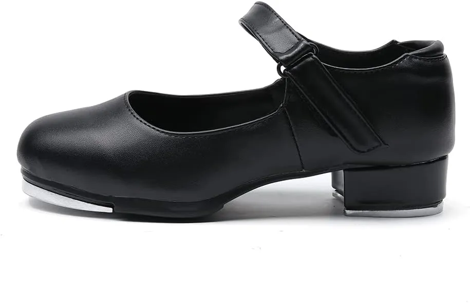 MSMAX Women's Jazz Tap Shoe Girls Mary Jane Tap Dance Flats