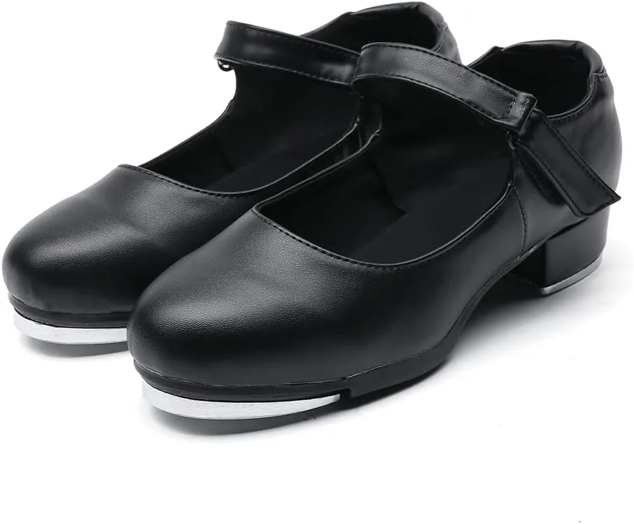 MSMAX Women's Jazz Tap Shoe Girls Mary Jane Tap Dance Flats