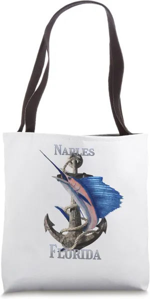 Naples Florida Swordfish Marlin Ocean Fishing Tote Bag