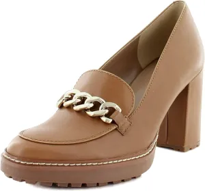Naturalizer Women's Callie-Moc Loafer Pump English Tea Brown Leather 9.5 M