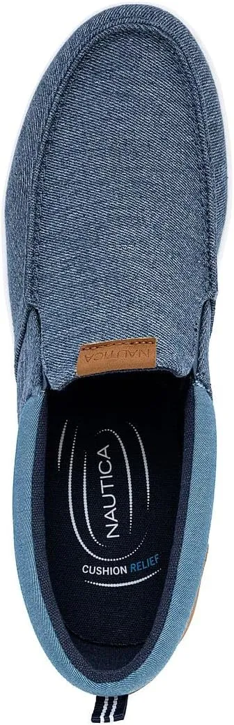 Nautica Men's Slip-On Loafers Casual Moc Toe Sneakers Boat Shoes Slipper for Men – Lightweight & Comfortable - Derwin