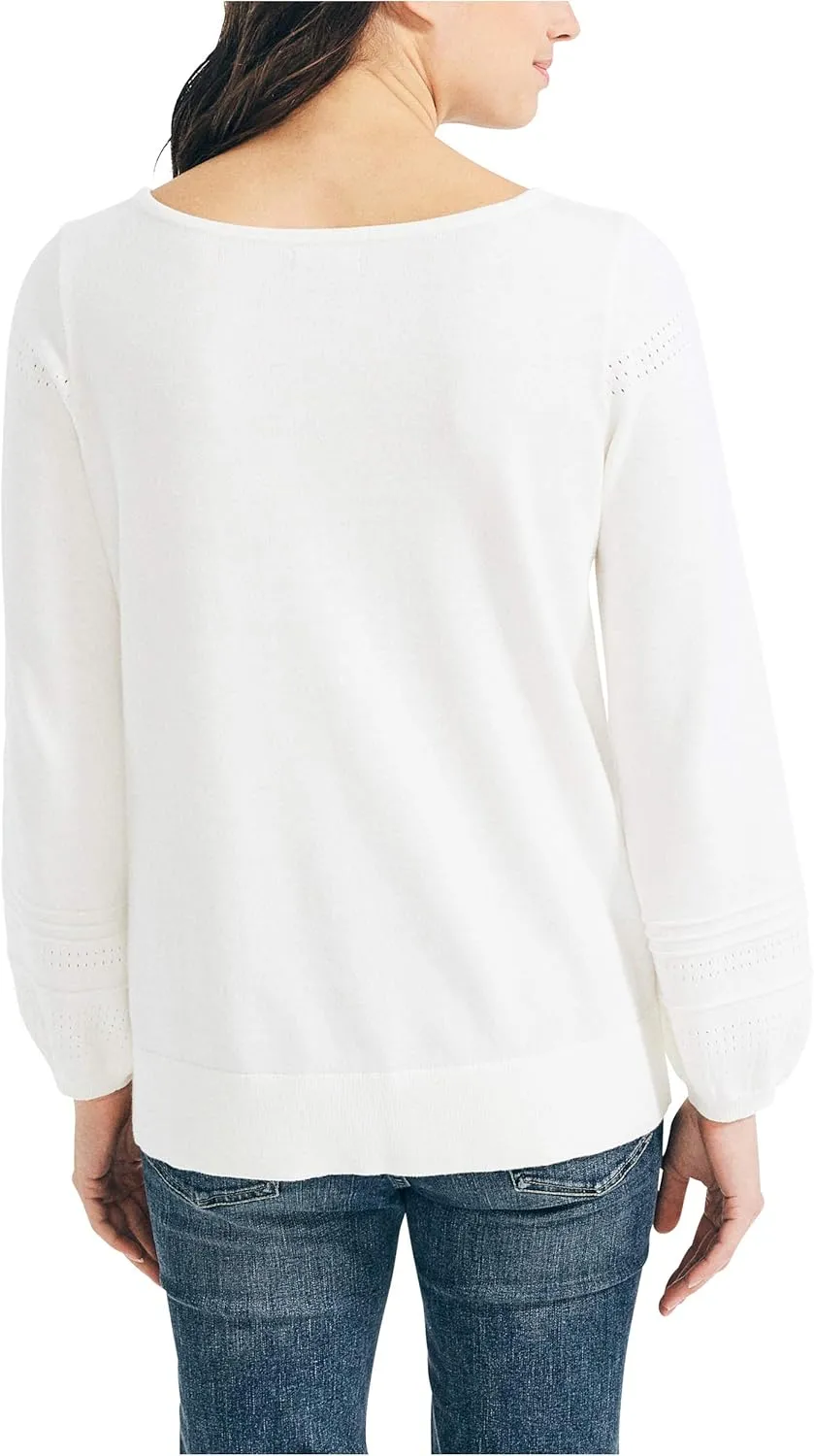 Nautica Women's Classic Soft Cotton Boat Neck Sweater
