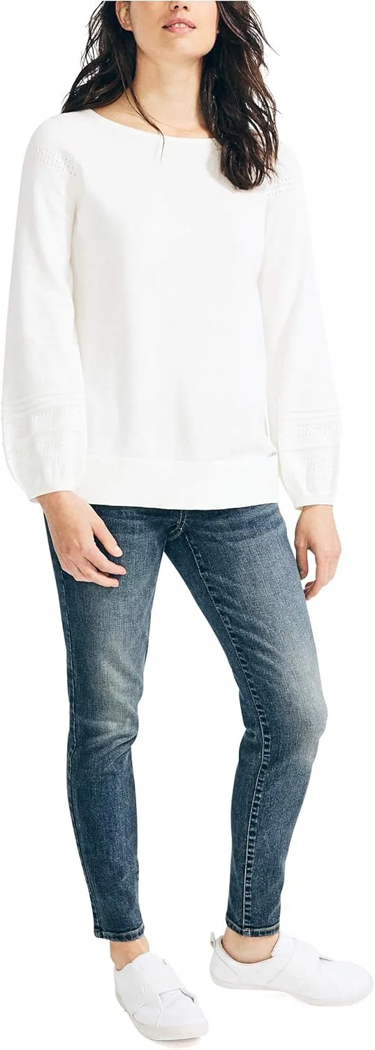 Nautica Women's Classic Soft Cotton Boat Neck Sweater