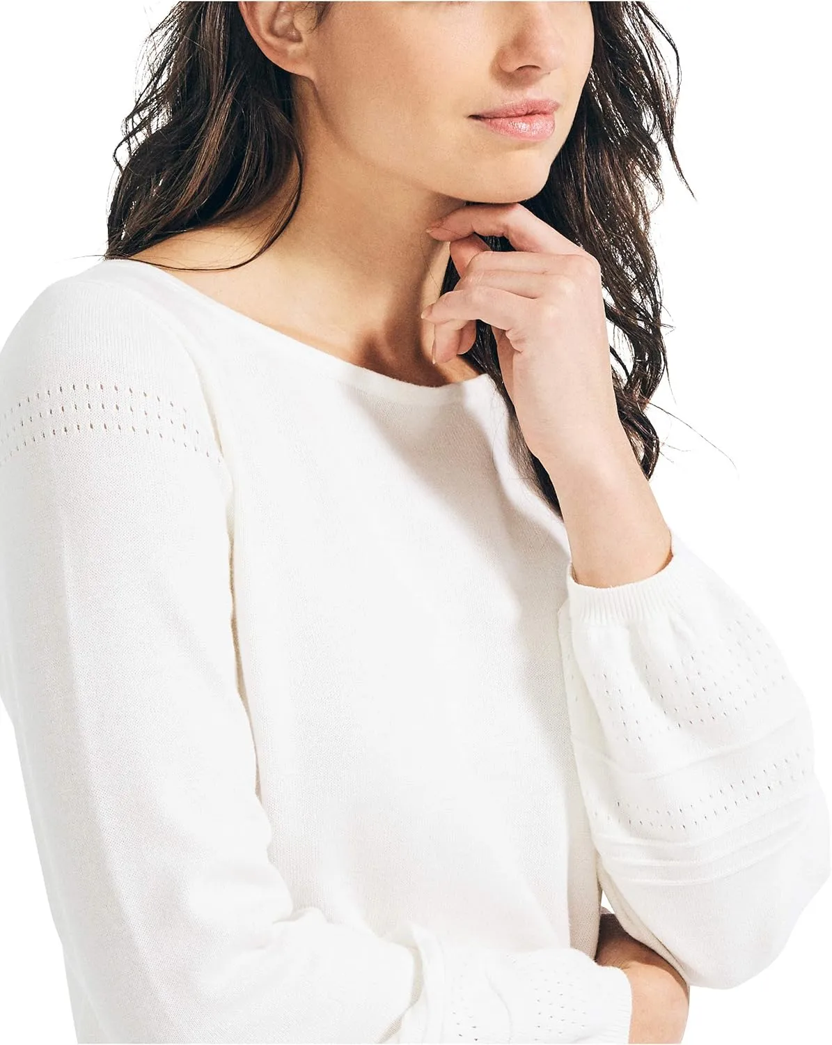 Nautica Women's Classic Soft Cotton Boat Neck Sweater
