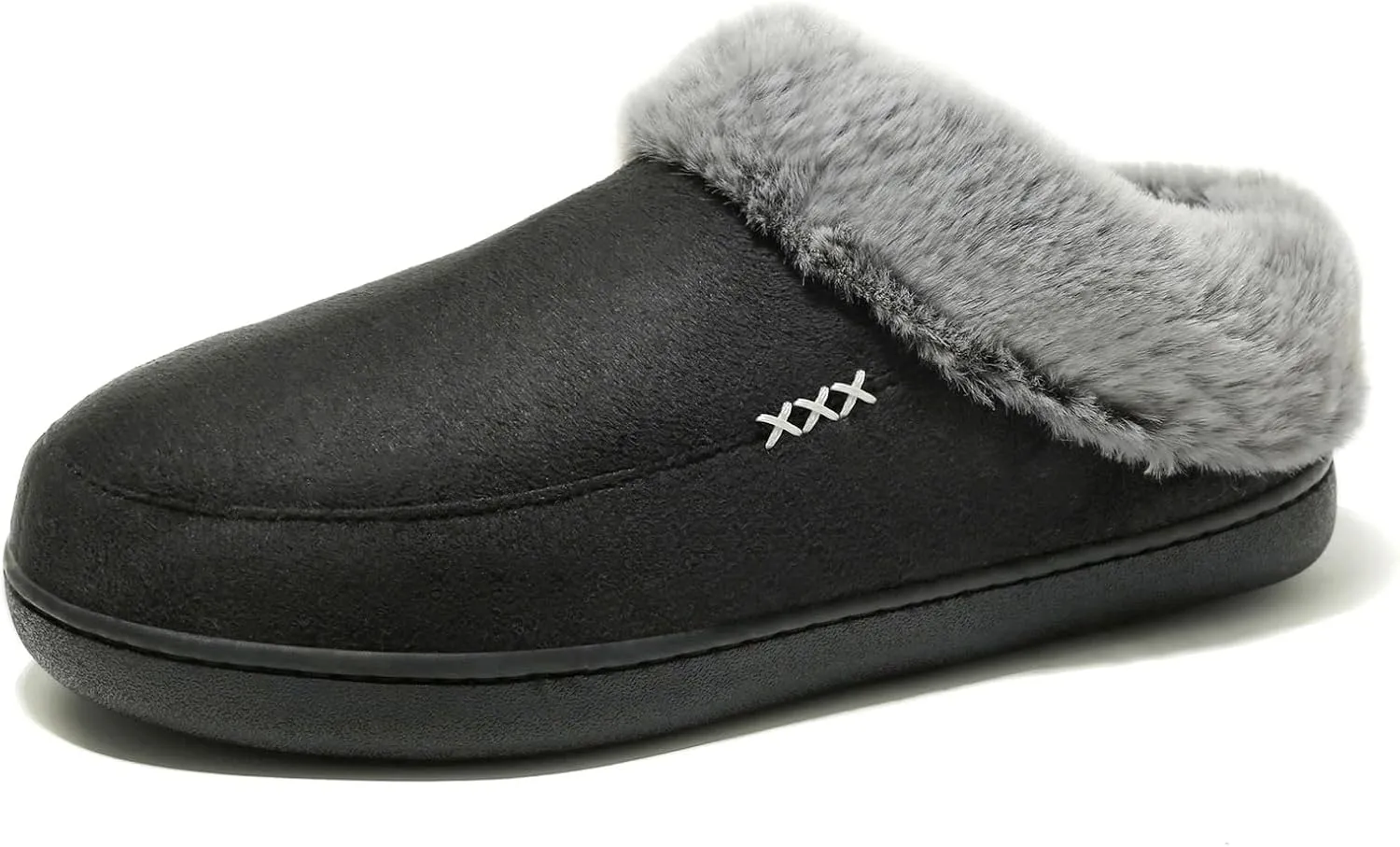 NewDenBer Women's Cozy Memory Foam Slippers Suede Plush Faux Fur Lined Slip on Indoor Outdoor House Shoes