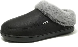 NewDenBer Women's Cozy Memory Foam Slippers Suede Plush Faux Fur Lined Slip on Indoor Outdoor House Shoes
