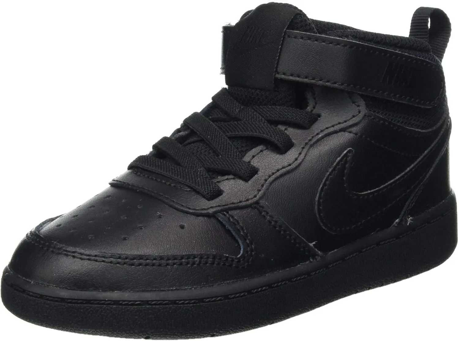 Nike Kids Court Borough Mid 2 Shoes Sneaker, Black/Black-Black, 10 US Unisex Toddler