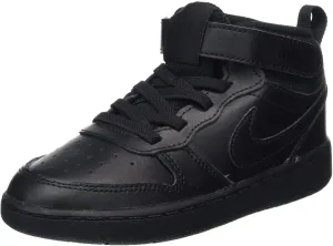 Nike Kids Court Borough Mid 2 Shoes Sneaker, Black/Black-Black, 10 US Unisex Toddler