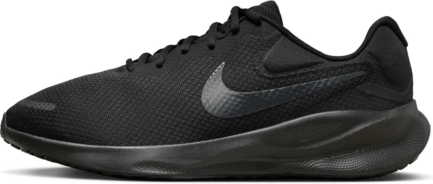 Nike Revolution 7 Men's Road Running Shoes (Extra Wide) (FB8501-001,Black/Off Noir) Size 8