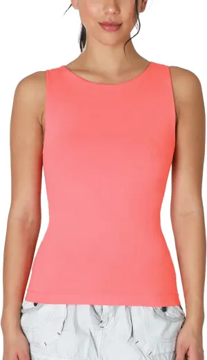 NIKIBIKI Women Seamless Clean Line Boat Neck Tank Top, Made in U.S.A, One Size